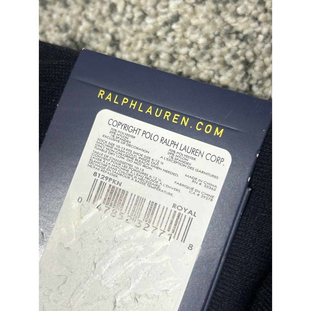 Polo Ralph Lauren  Men's 3-Pair Dress/Casual  Socks  Navy Blue/Gray‎ - Picture 3 of 3